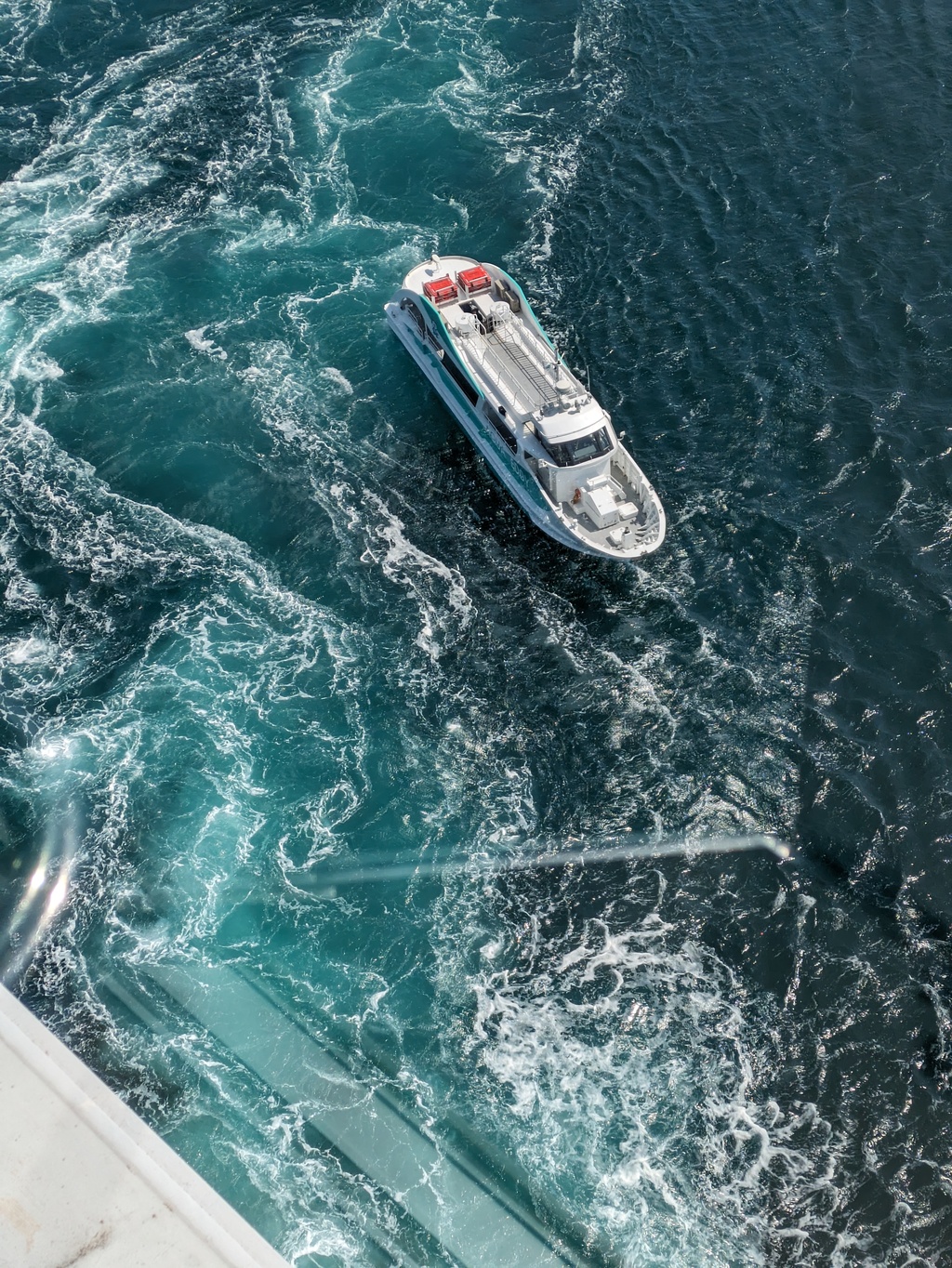 Boat approaching Naruto whirlpool