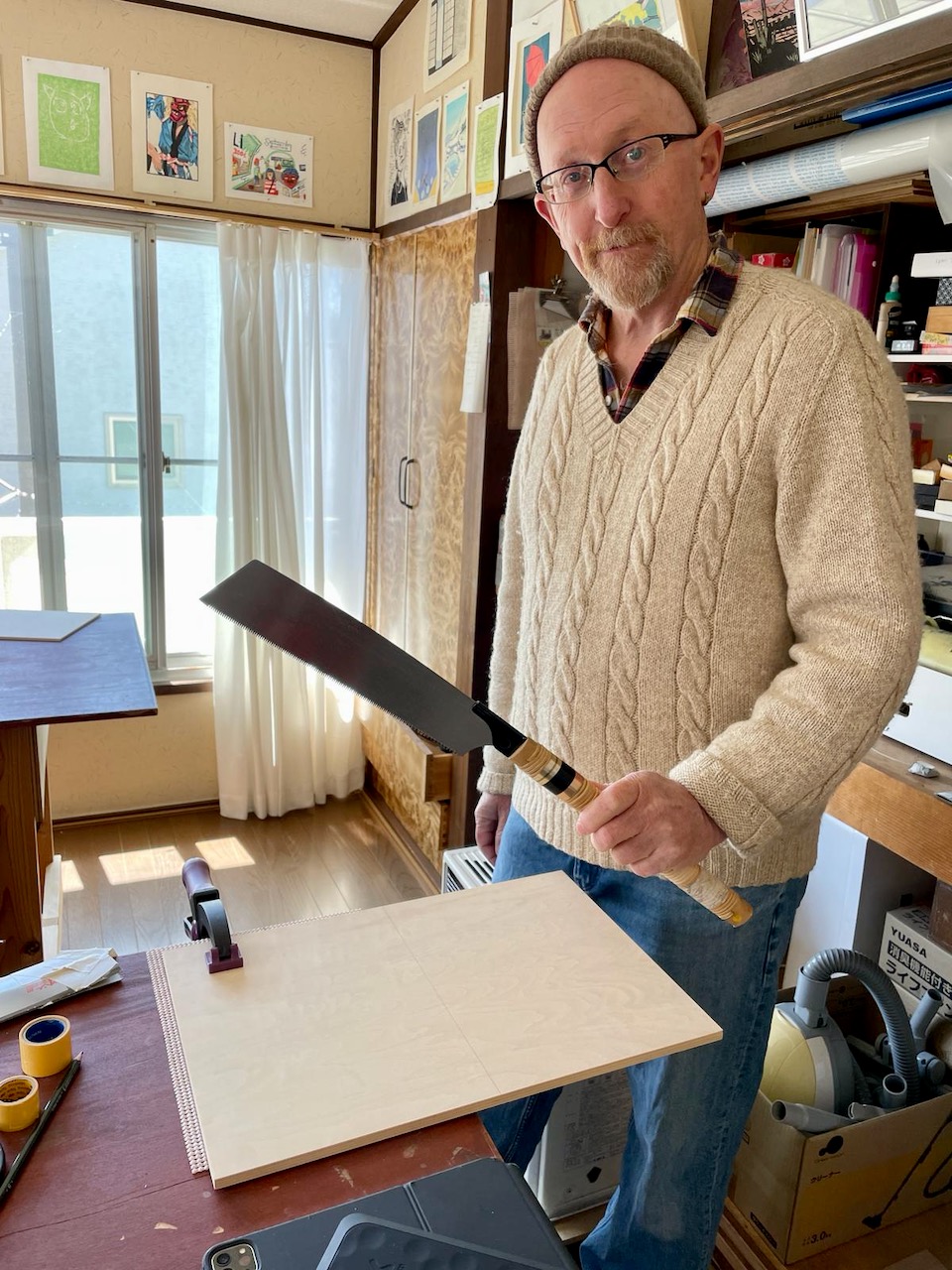 Terry holding his japanese saw