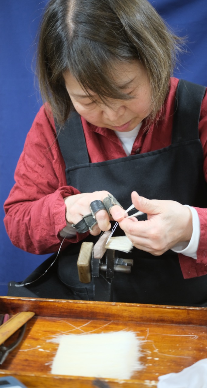 lady making a brush