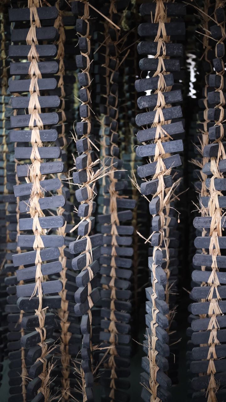 sticks hanging to dry