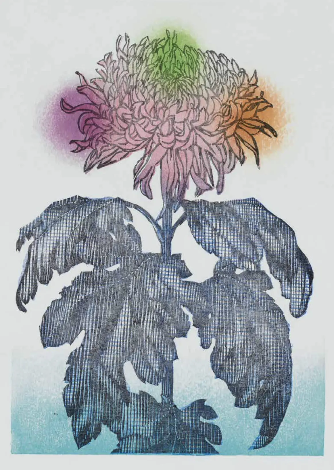 Scan of Mokublad selected work named 'Crazy Chrysanthemum' by Jacomijn den Engelsen.