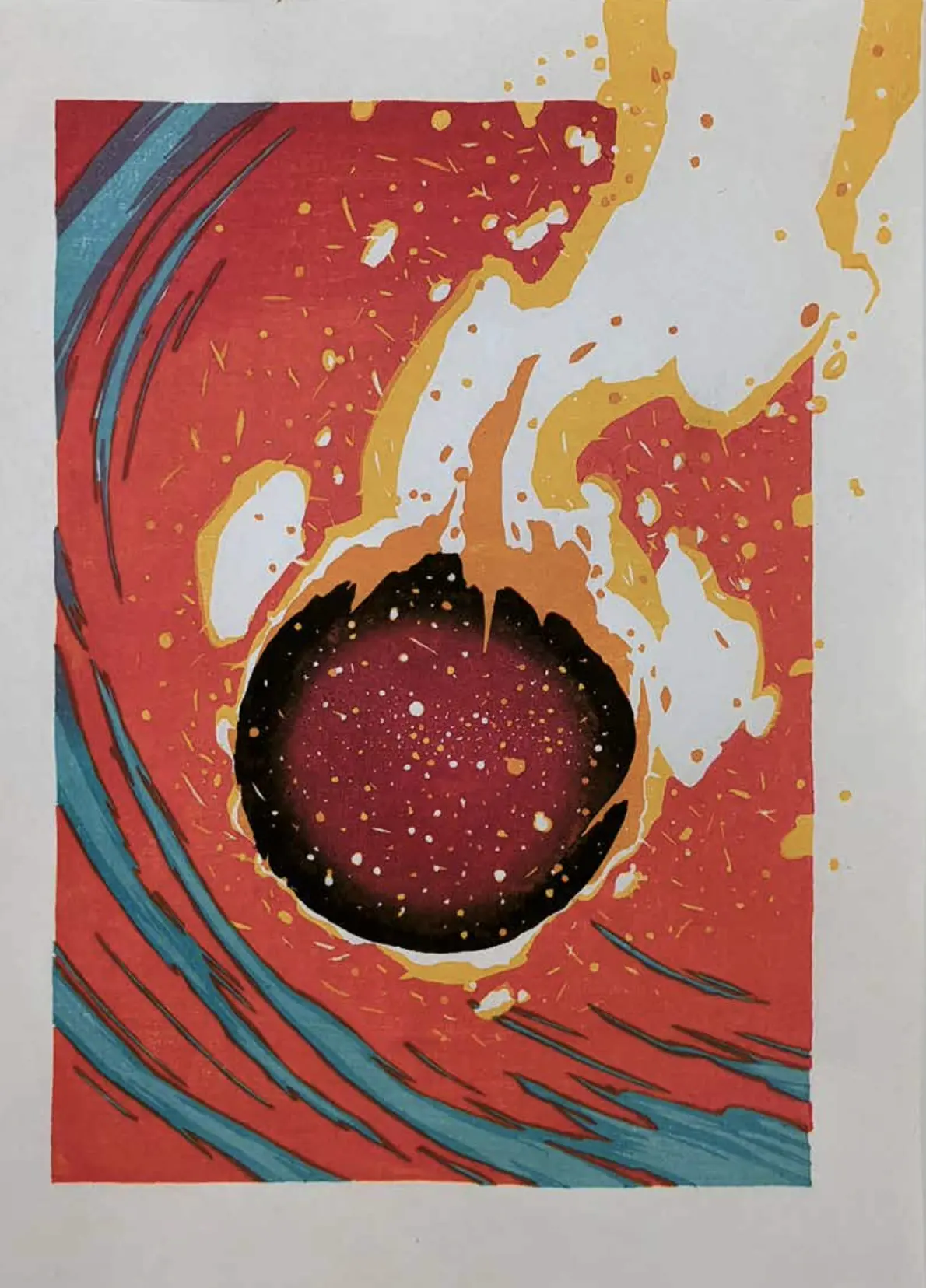 Scan of Mokublad selected work named 'Combustion Of Space-Time' by Matthew Willie Garcia.